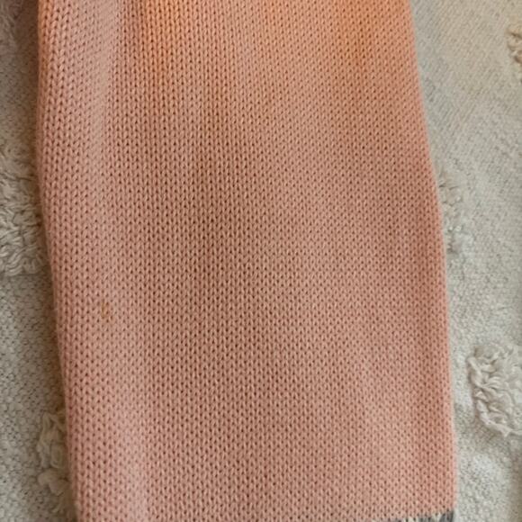 Vintage Liz Claiborne Women’s L Cardigan Peach Pink Velvet Ruffle Boarder - Picture 5 of 8